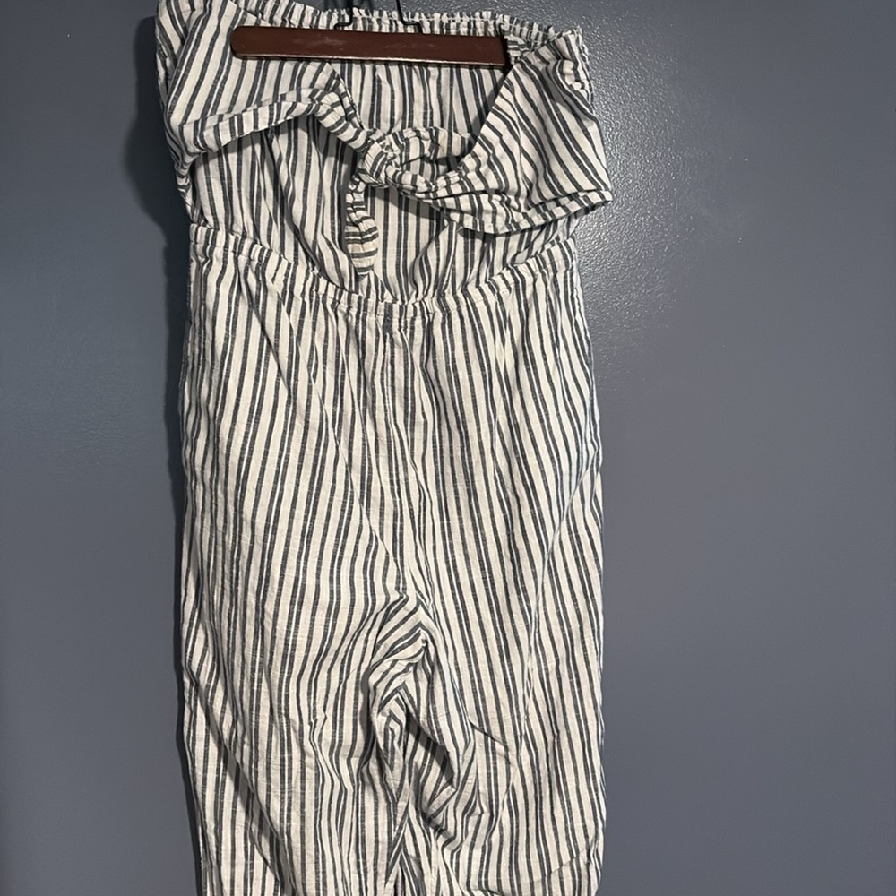Aerie Black and White Striped Jumpsuit - Picture 4 of 5